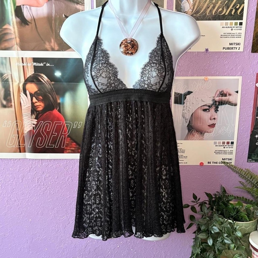 Victoria's Secret Black Lace Babydoll Top